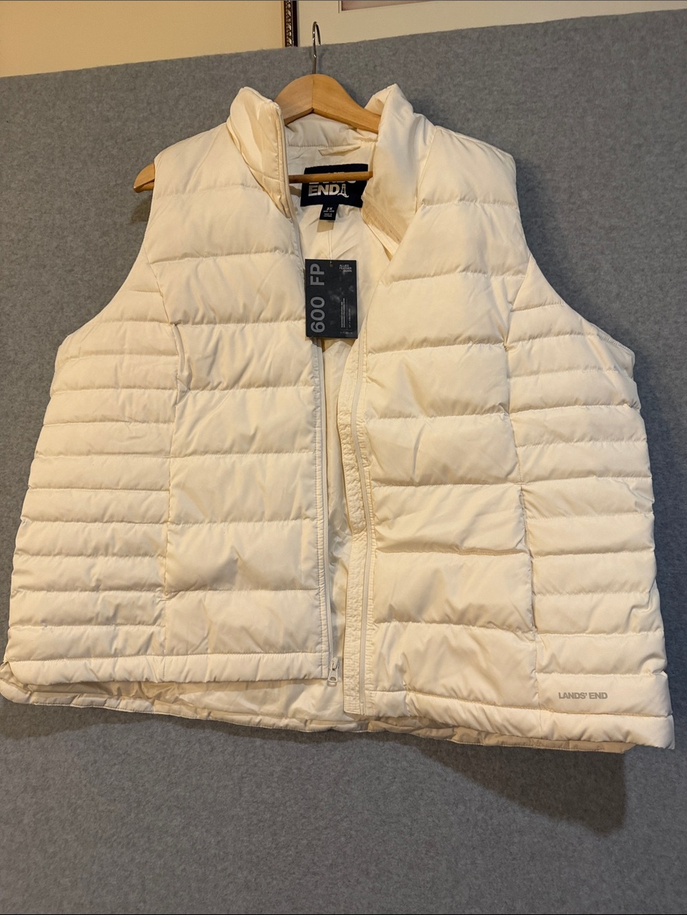 Lands' End Women's Cream Quilted Down Vest
